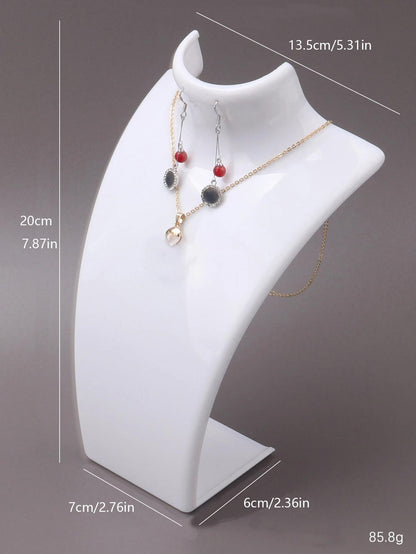 1pc Jewelry Display Fashion Model Necklace Mannequin Pendant Earring Showing Stand Plastic Jewellry Bust Cases, Jewelry Towers