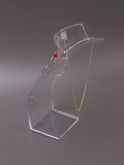 1pc Jewelry Display Fashion Model Necklace Mannequin Pendant Earring Showing Stand Plastic Jewellry Bust Cases, Jewelry Towers