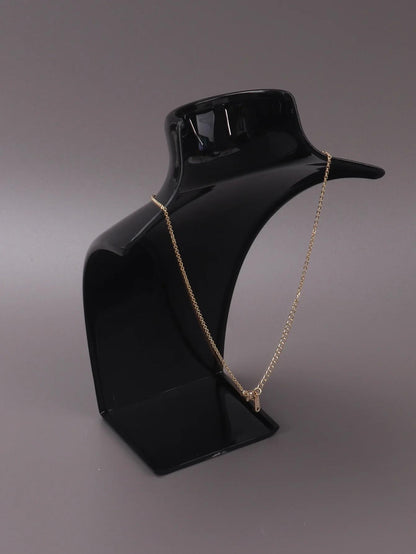 1pc Jewelry Display Fashion Model Necklace Mannequin Pendant Earring Showing Stand Plastic Jewellry Bust Cases, Jewelry Towers