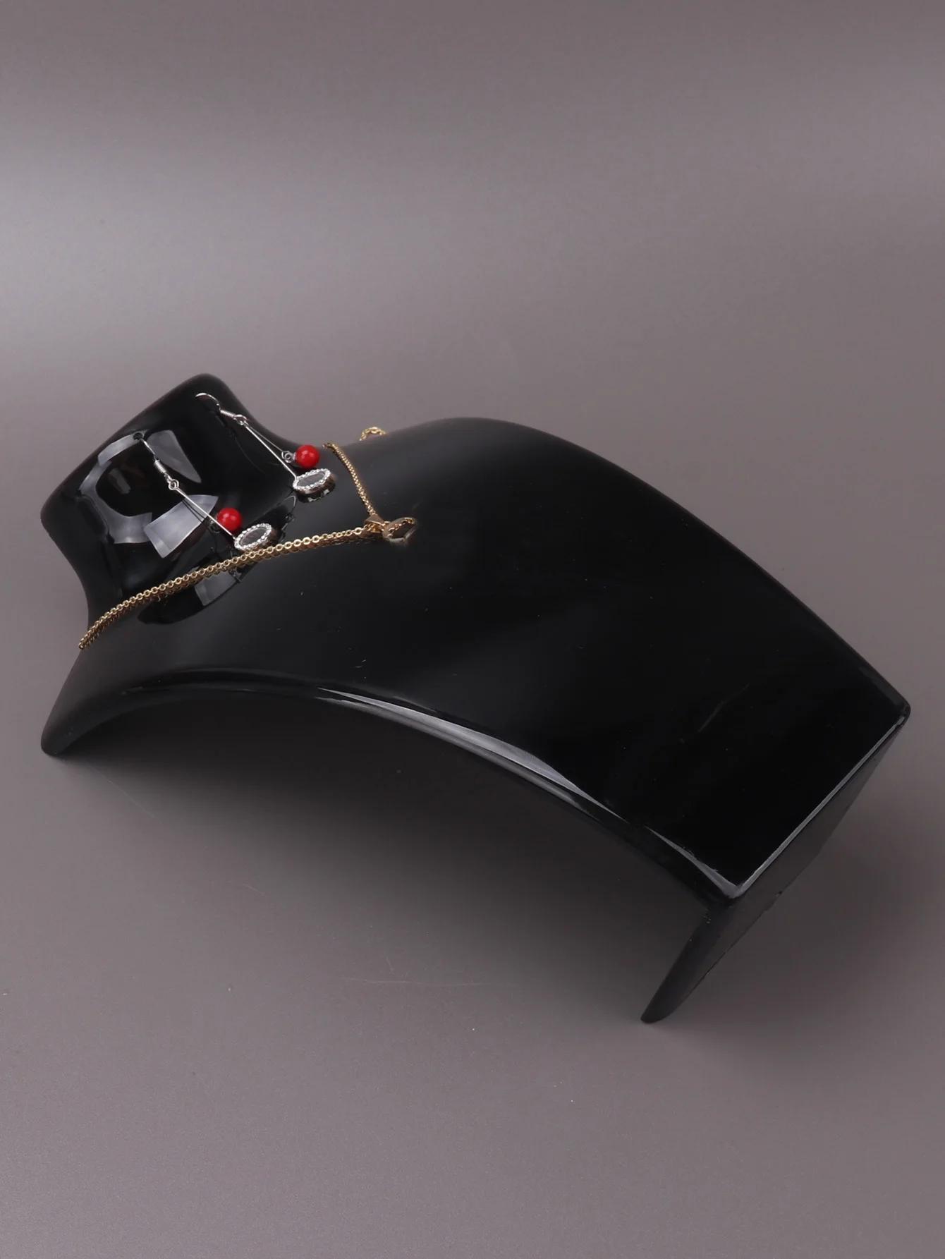 1pc Jewelry Display Fashion Model Necklace Mannequin Pendant Earring Showing Stand Plastic Jewellry Bust Cases, Jewelry Towers