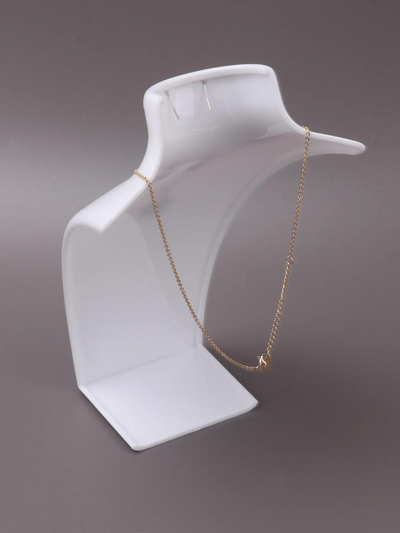 1pc Jewelry Display Fashion Model Necklace Mannequin Pendant Earring Showing Stand Plastic Jewellry Bust Cases, Jewelry Towers