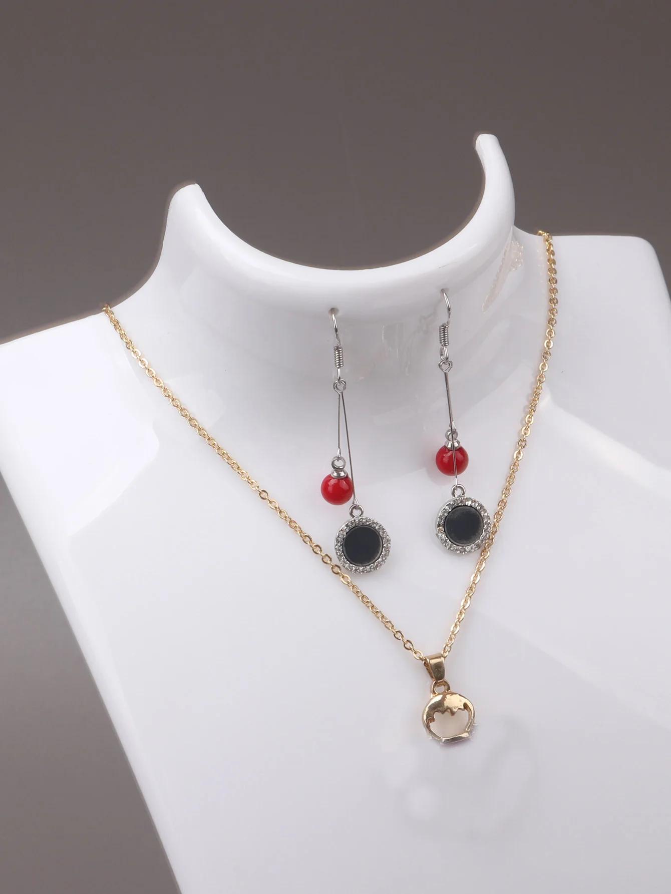 1pc Jewelry Display Fashion Model Necklace Mannequin Pendant Earring Showing Stand Plastic Jewellry Bust Cases, Jewelry Towers