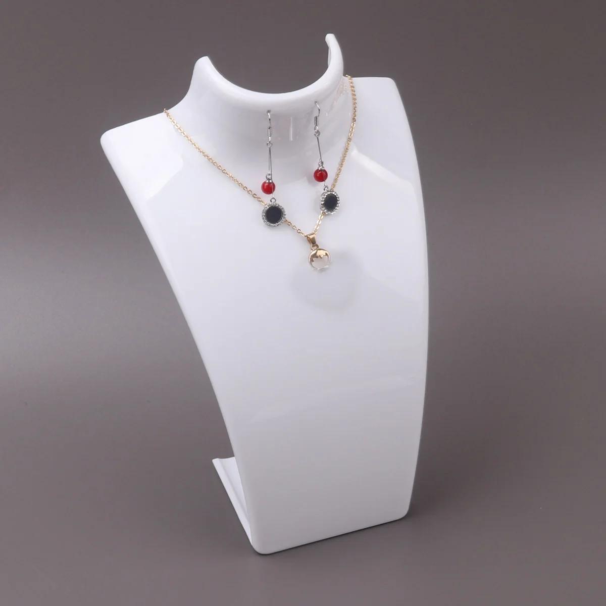 1pc Jewelry Display Fashion Model Necklace Mannequin Pendant Earring Showing Stand Plastic Jewellry Bust Cases, Jewelry Towers