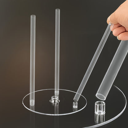 Multi-Tier Cake Layering Kit - 4 Reusable Transparent Dowels and Dividers for Elegant Wedding Baking