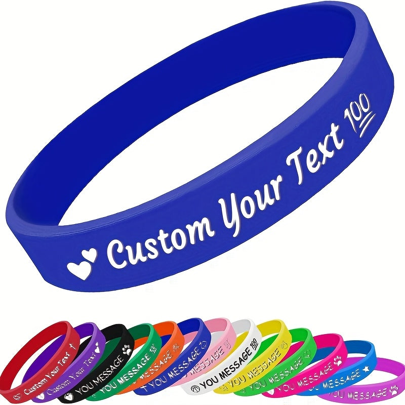 New Hot Deal 25pcs Silicone Bracelets with Heart Pattern, Create Your Own Design, Unisex for Holidays or Daily Use, Lightweight Wristbands Suitable for Weddings, Birthdays, Corporate Events, Christmas, Earth Day - Inspiration