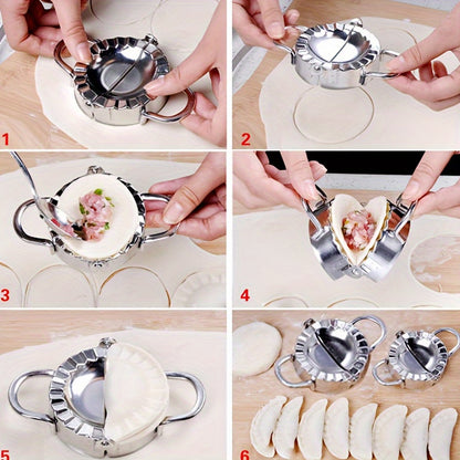 Stainless Steel Dumpling Maker - Easy-to-Use Press and Cutting Tool for Perfect Dumplings, Pies, and Pastries - Essential Kitchen Gadget for Effortless Food Preparation, Dumpling Maker