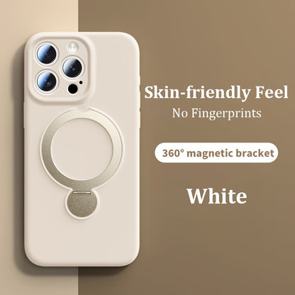 Luxury Multicolor Liquid Matte Stand Phone Case for iPhone 16 15 14 13 Pro Max Magnetic Wireless Charging 360°Rotating Desktop Bracket 16ProMax Cases Shockproof Back Cover