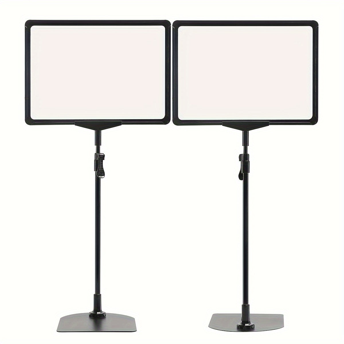 Adjustable 8.5x11" A-Frame Display Stand - Dual-Sided Poster Holder with Viewing Window, Durable Plastic, Ideal for Retail & Service Use, Black, Standing Shelf