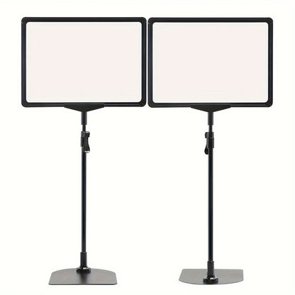 Adjustable 8.5x11" A-Frame Display Stand - Dual-Sided Poster Holder with Viewing Window, Durable Plastic, Ideal for Retail & Service Use, Black, Standing Shelf