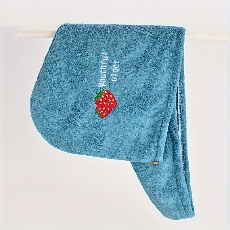 1pc Magic Microfiber Hair Drying Towel - Quick Dry Shower Cap Turban for Women & Girls, Soft Polyester Fiber Bath Hat, Super Absorbent Lady Head Wrap with Button Closure, Shower Cap for Hair Drying