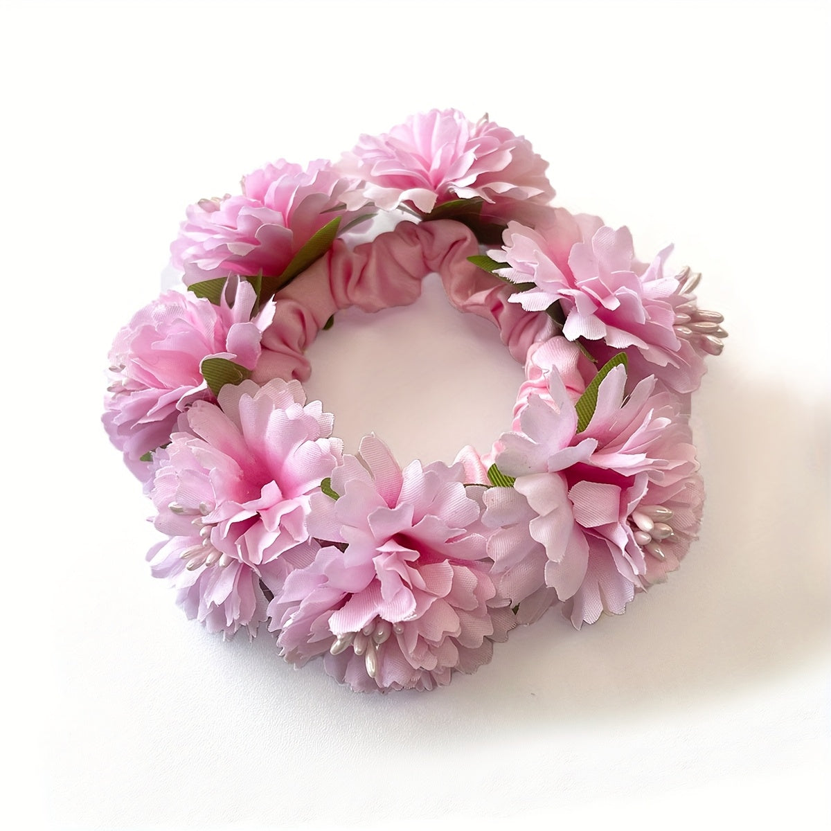 Spring-Summer New Solid Color Faux Fabric Flower Hair Tie Suitable for Beach Hawaii Vacation Everyday Hairstyle Headband Party Holiday Gift