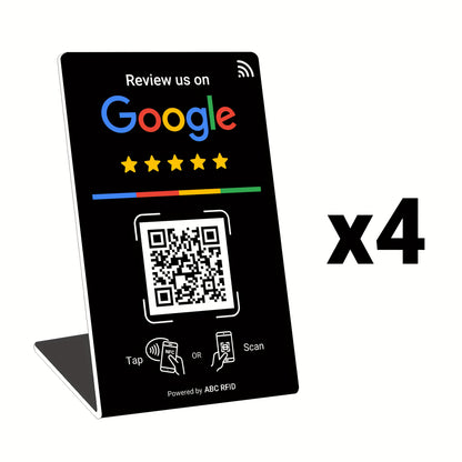 Social Media Integration Stand for Businesses - NFC Tap & QR Code, Easy Setup with Review Link ManaSynthetic Gemstoneent, Durable PVC, Perfect for Google Reviews and Social Media Integration, Social Media Stand