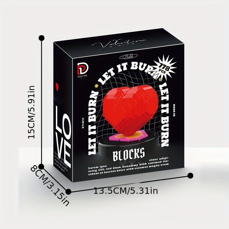 Creative Heart-shaped Building Blocks, Valentine's Day Confession Gift