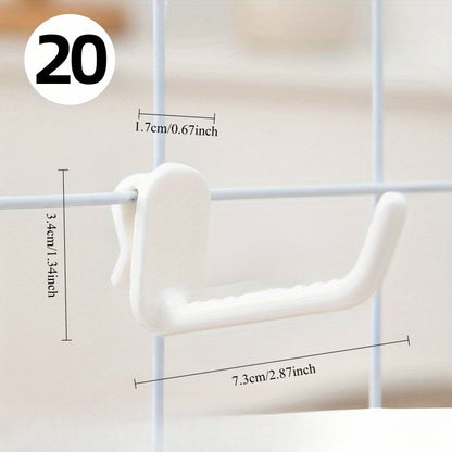 20pcs Polished Plastic Hooks for Wire Mesh Panels - Easy Install, Hanging Solutions for Home, Supermarket & Market Displays, Retail Stores, Warehouses and Home Use, Utility Hooks