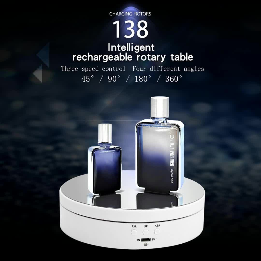 Electric Rotating Display Stand Turntable with Mirror Top, USB Powered, 5V Operating Voltage, 3 Speeds, Jewelry Display Holder, 6.6lbs Capacity