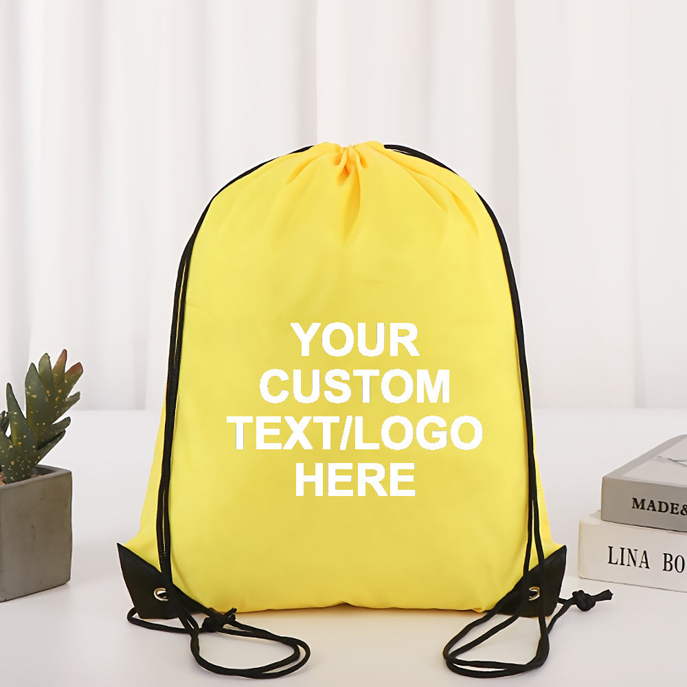 10/20pcs Customizable Polyester Drawstring Backpacks - Personalized Text/Logo, Lightweight Durable Multi-Use Bags for Weddings, Birthdays, Graduation Gifts, Events - Sky Blue, Red, Navy, Black, Event Gift Bags, Bold Visual Ap