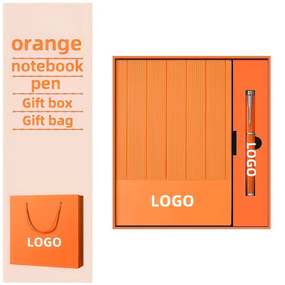 1 Set A5 Notebook & Binder-like Logbook Set - Luxury Gift Box with Golden/Black Labeling - Personalized Logo/Text/Brand - Heavy-Duty Paper Binder with Closure - Business Journal, Planner, Diary - Ideal for Corporate Gifts, Ch