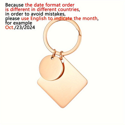 Customized Calendar keychain, laser engraving male and female couple calendar keychain, special date calendar keychain, personalized commemorative keychain, anniversary gift for women, gift for men, anniversary gift, birthday