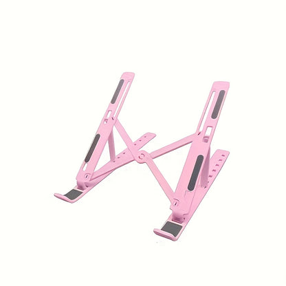 1 Portable Foldable Laptop Stand - 10-Level Adjustable Cooling Desk Support, Space-Saving Design for All Computers, White, Sturdy Structure, 4 Seasons Use