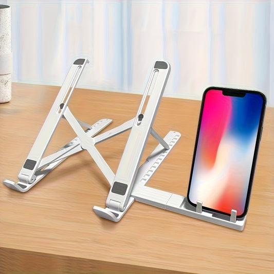 2-in-1 adjustable laptop stand with cooling function, portable ABS tripod base, stable and ergonomically designed, suitable for home office and remote work, laptop support stand, essential item for remote work, modern technol