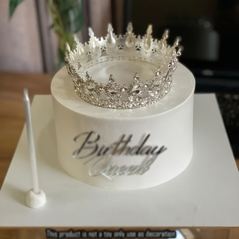 Elegant Sparkling Princess Birthday Crown Cake Topper - Golden & Diamond-Embellished Metal Design, Perfect for Youngsters' Parties, Weddings, And Celebrations, Princess Party Decorations, Princess Party Decorations Supplies f