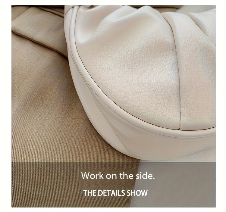 Structured Small Handbag with Ruffled Bow & Snap Button Closure