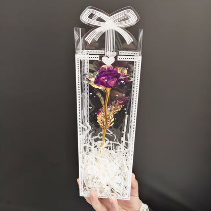 The finished product is packed with a gift box, and the simulated Golden foil artificial rose is suitable for Father's Day, Mother's Day, Graduation, May Day, Octa Boster, and creative gifts for relatives, friends, girlfriend