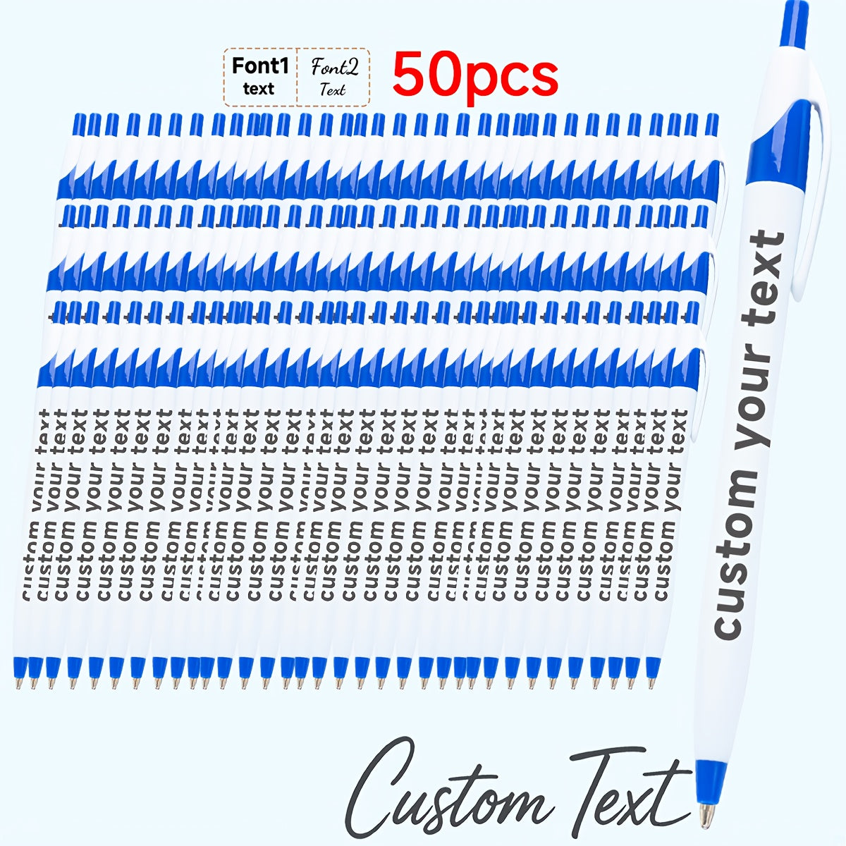 30pcs/50pcs/12pcs 50/30/12pcs Ballpoint Pens, Customizable with Inspirational Quotes, Names, And Logos. Colorful, Smooth Writing Ballpoint Pens with Black Ink for Christmas And Back-To-School Gifts.