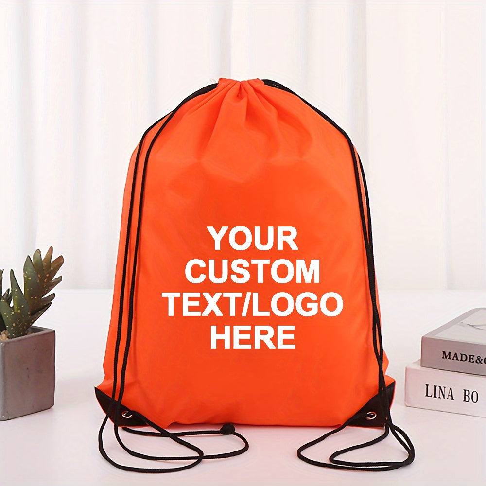 10/20pcs Customizable Polyester Drawstring Backpacks - Personalized Text/Logo, Lightweight Durable Multi-Use Bags for Weddings, Birthdays, Graduation Gifts, Events - Sky Blue, Red, Navy, Black, Event Gift Bags, Bold Visual Ap