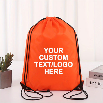 10/20pcs Customizable Polyester Drawstring Backpacks - Personalized Text/Logo, Lightweight Durable Multi-Use Bags for Weddings, Birthdays, Graduation Gifts, Events - Sky Blue, Red, Navy, Black, Event Gift Bags, Bold Visual Ap