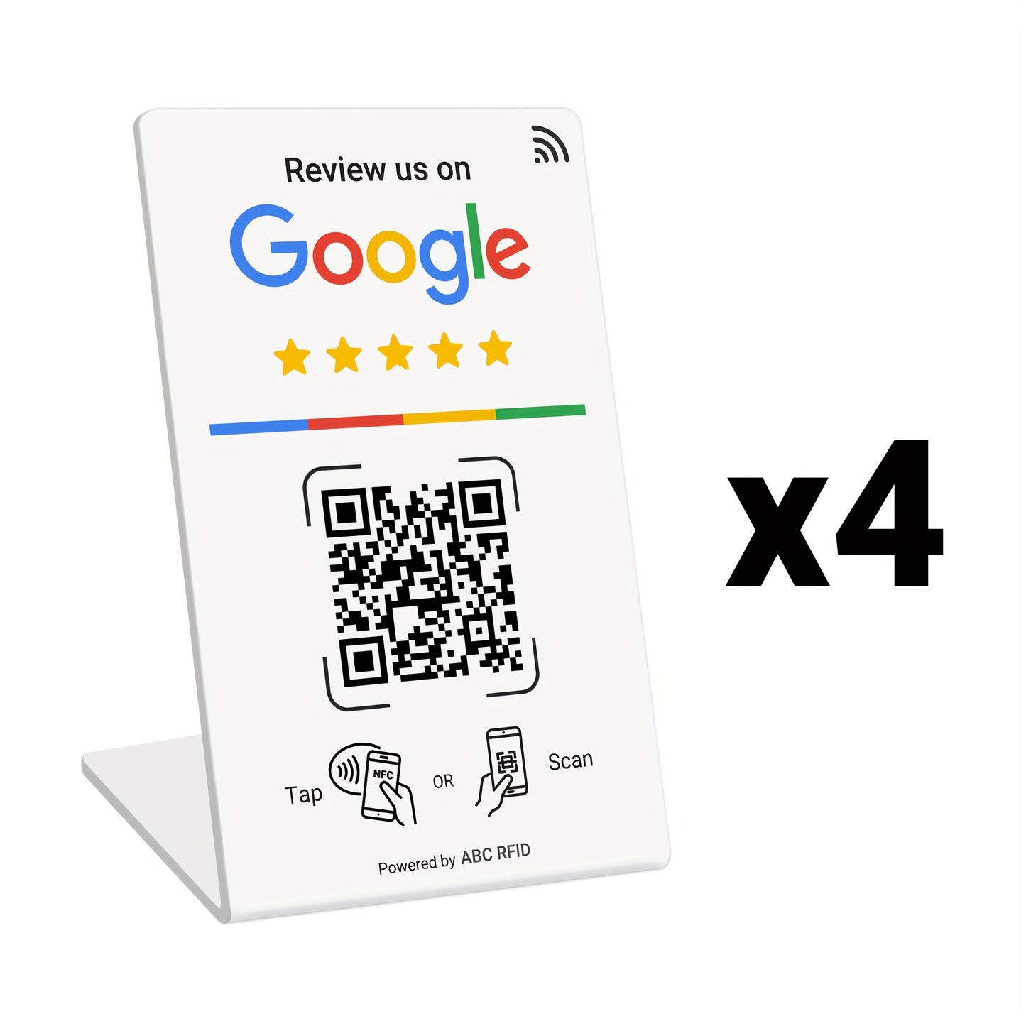 Social Media Integration Stand for Businesses - NFC Tap & QR Code, Easy Setup with Review Link ManaSynthetic Gemstoneent, Durable PVC, Perfect for Google Reviews and Social Media Integration, Social Media Stand