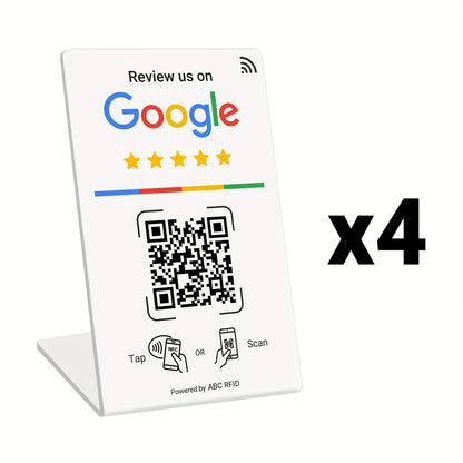 Social Media Integration Stand for Businesses - NFC Tap & QR Code, Easy Setup with Review Link ManaSynthetic Gemstoneent, Durable PVC, Perfect for Google Reviews and Social Media Integration, Social Media Stand