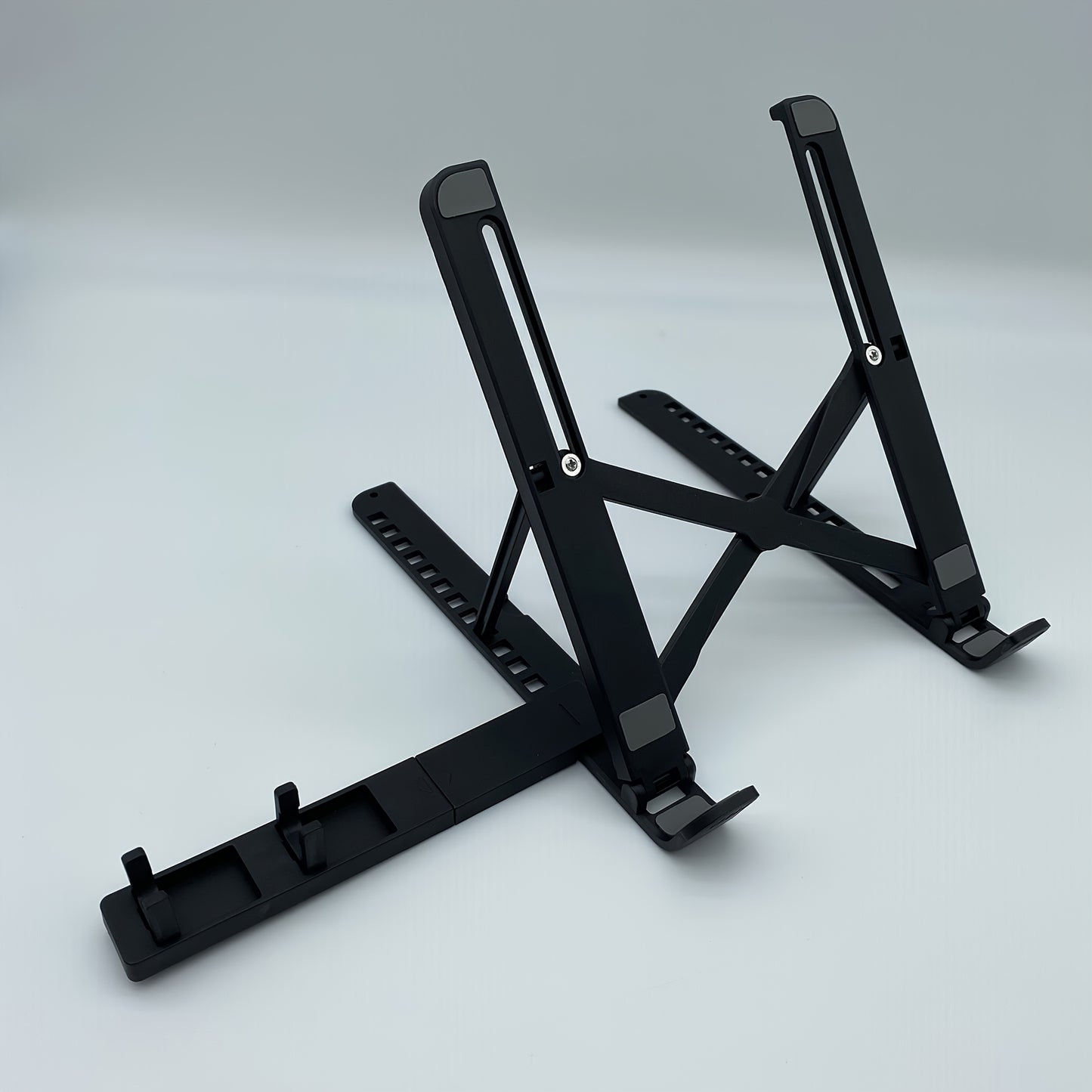 2-in-1 adjustable laptop stand with cooling function, portable ABS tripod base, stable and ergonomically designed, suitable for home office and remote work, laptop support stand, essential item for remote work, modern technol