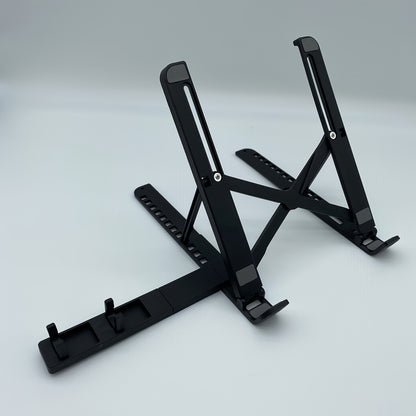 2-in-1 adjustable laptop stand with cooling function, portable ABS tripod base, stable and ergonomically designed, suitable for home office and remote work, laptop support stand, essential item for remote work, modern technol