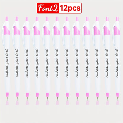 30pcs/50pcs/12pcs 50/30/12pcs Ballpoint Pens, Customizable with Inspirational Quotes, Names, And Logos. Colorful, Smooth Writing Ballpoint Pens with Black Ink for Christmas And Back-To-School Gifts.
