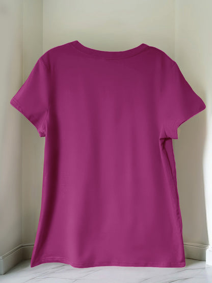 Women'S Floral Print T-Shirt - Casual & Vacation Style, Short Sleeve Crew Neck, Spring/Summer Collection, Machine Washable, Slim Fit with Vibrant Flower Design, Lightweight Polyester Blend, Perfect for Casual Attire, Casual S