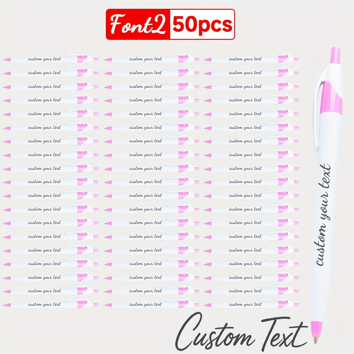 30pcs/50pcs/12pcs 50/30/12pcs Ballpoint Pens, Customizable with Inspirational Quotes, Names, And Logos. Colorful, Smooth Writing Ballpoint Pens with Black Ink for Christmas And Back-To-School Gifts.