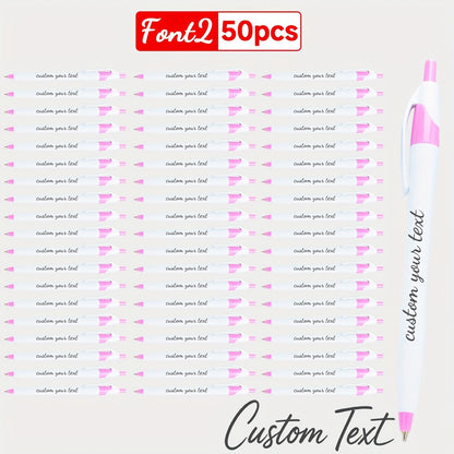 30pcs/50pcs/12pcs 50/30/12pcs Ballpoint Pens, Customizable with Inspirational Quotes, Names, And Logos. Colorful, Smooth Writing Ballpoint Pens with Black Ink for Christmas And Back-To-School Gifts.