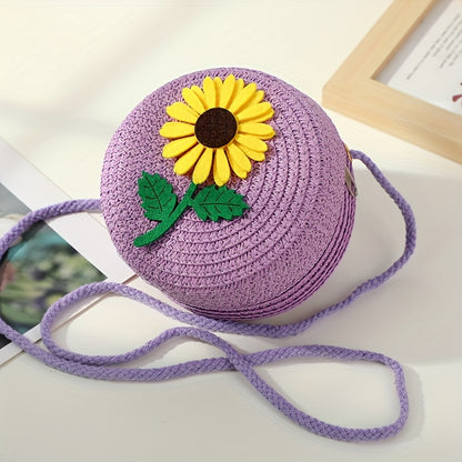 Chic Summer Straw Crossbody Bag for Youngsters - Durable, Zip Closure, Perfect for Beach & Everyday Use