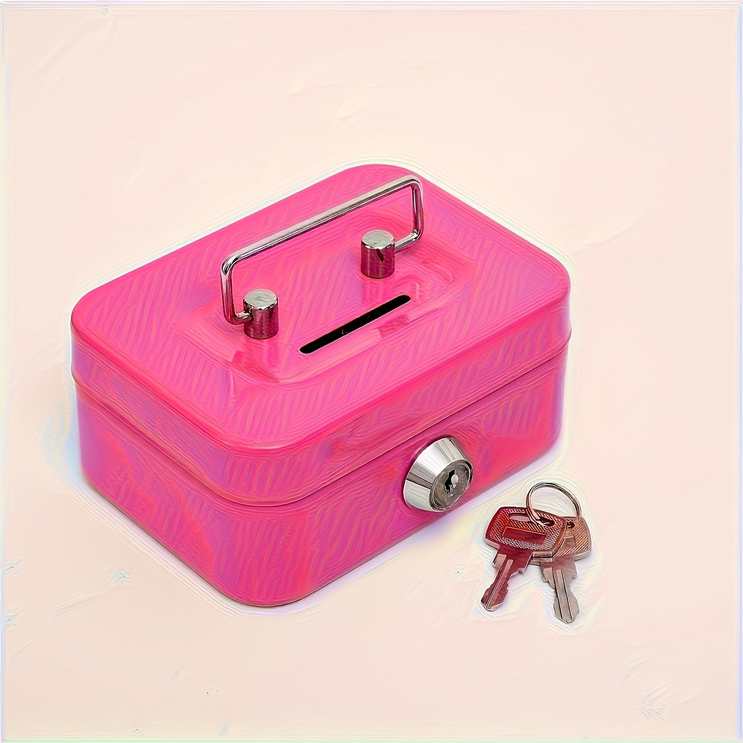 [Two Colors Optional]1pc Metal Key Lock Storage Box, Money Box, Adult Safe, Coin Safe, Adult Safe, Safe, Cash Register 4.5 * 3.8 * 2.3 Inches / 11.5 * 9.9 * 5.8 Cm