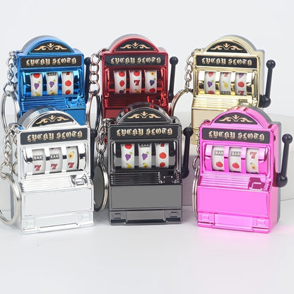 Funky Style Slot Machine Keychain, Novelty Plastic Mobile Phone Pendant, Creative Bag Charm, Unique Accessory for Gaming Enthusiasts