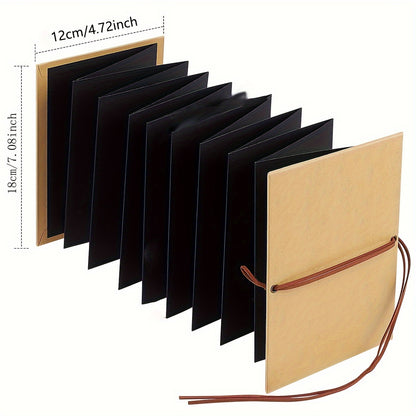 Expandable Folding Adventure Book Scrapbook Album with DIY Accessories Set, Hardcover Kraft Paper Photo Collection for Wedding Anniversary and Valentine's Day