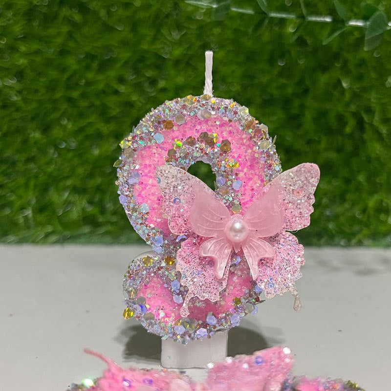 New Cute Pink Butterfly Digital Candles, Birthday Cake Candles, Festival Party Scene Decorations, Candles, Pastel Birthday Candles, Cake Candles Colourful, Birthday Candles for Cake, Candles for Birthday Cake, Flashing Cake C