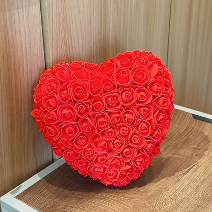 15cm 3D Romantic Heart-Shaped Artificial Rose - Realistic Polyurethane Flower for Valentine'S Day, Mother'S Day, Graduation, Teacher'S Day & Birthday Gifts - No Maintenance Home Decor, Bedroom Tabletop Decoration, Romantic Gi