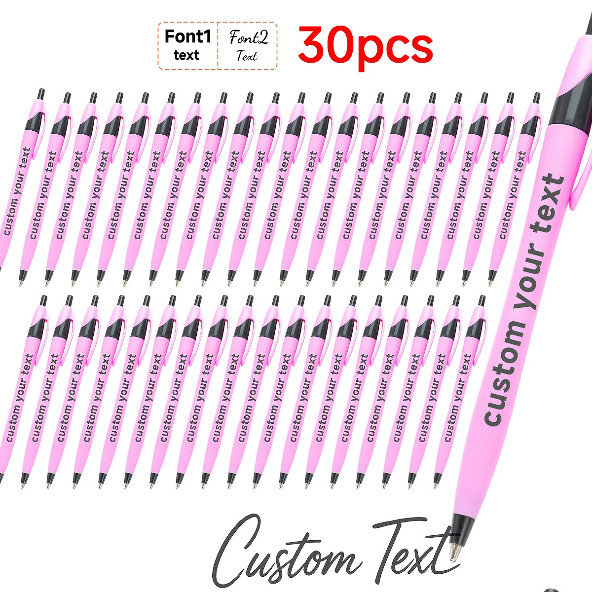30pcs/50pcs/12pcs 50/30/12pcs Ballpoint Pens, Customizable with Inspirational Quotes, Names, And Logos. Colorful, Smooth Writing Ballpoint Pens with Black Ink for Christmas And Back-To-School Gifts.