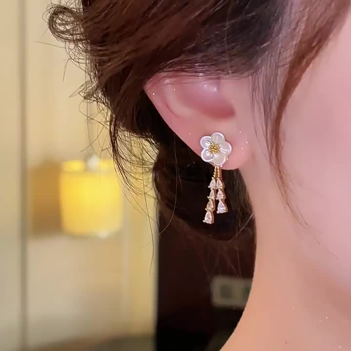 French-Inspired Floral Drop Earrings