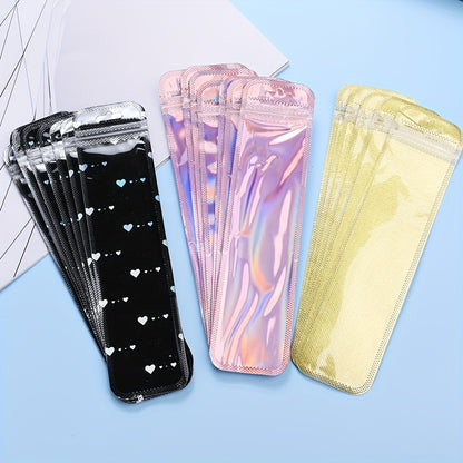 50pcs Transparent Plastic Ziplock Bags, Jewelry Display Packaging Bags for Jewelry Packaging, Pen Display Thickened Long Ziplock Bags