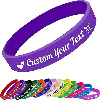New Hot Deal 25pcs Silicone Bracelets with Heart Pattern, Create Your Own Design, Unisex for Holidays or Daily Use, Lightweight Wristbands Suitable for Weddings, Birthdays, Corporate Events, Christmas, Earth Day - Inspiration