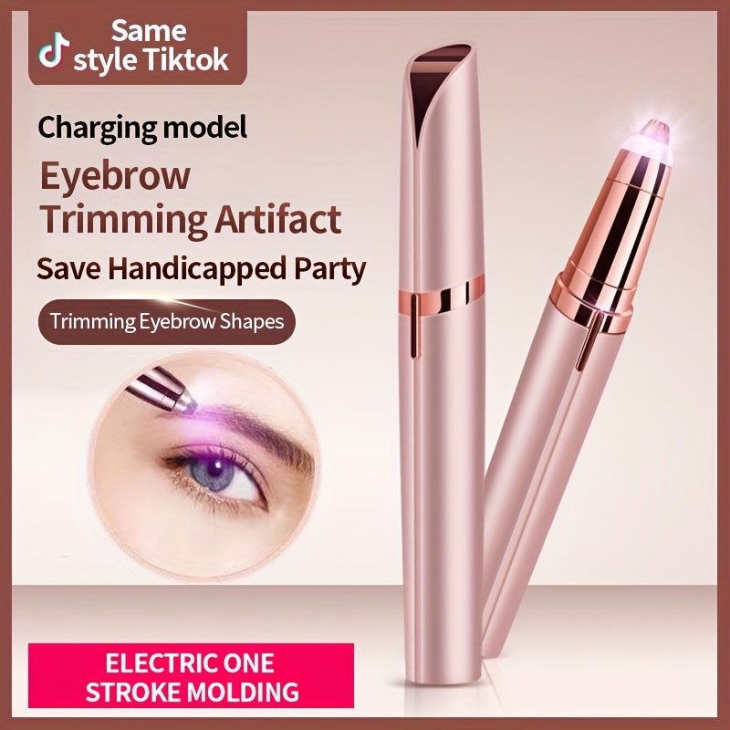 USB Rechargeable Electric Eyebrow Trimmer & Hair Remover Pen - Automatic One-Touch Operation, Stainless Steel Blade, USB-Powered with Lithium Battery, Portable & Lightweight Design for Men & Women, Facial & Body Grooming, Men