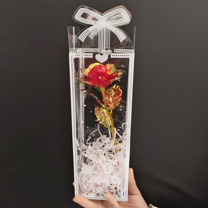 The finished product is packed with a gift box, and the simulated Golden foil artificial rose is suitable for Father's Day, Mother's Day, Graduation, May Day, Octa Boster, and creative gifts for relatives, friends, girlfriend